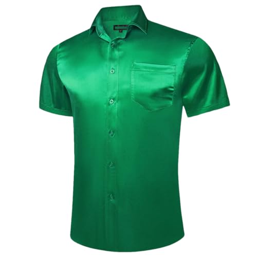 Chemises d'été manches courtes satin homme texture soyeuse anti-chaleur