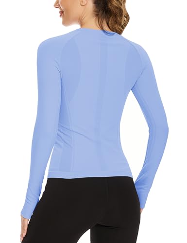Image of MathCat Workout Shirts for Women Long Sleeve, Workout Tops for Women, Quick Dry Gym Athletic Tops,Seamless Yoga Shirts XS-XL