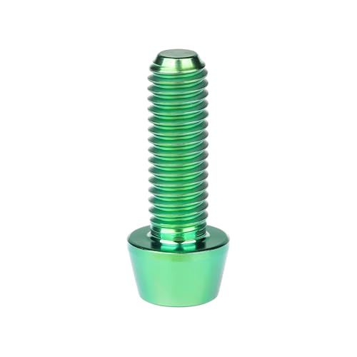Image of Titanium Ti Bolt M5x9 16 18 20 25 30 35 40 45 50 55 60mm Tapered Head Screws Pack of 4 (M5x18mm, Green)