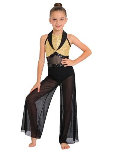 Combinaison jambes larges unitard ranrann anti-frottement pour danse moderne fille