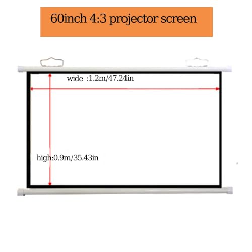 Pantalla manual de proyector 60 pulg 4:3 para cine en casa miniatura 7