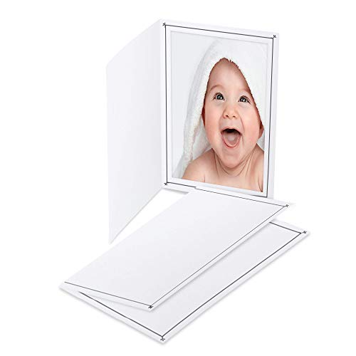 Better crafts Cardboard Photo Folder 4x6 (50 Pack) - White Card Folder with Nice Silver Design- Great for Wedding Pictures, Baby, Graduation, Friends and Many More!