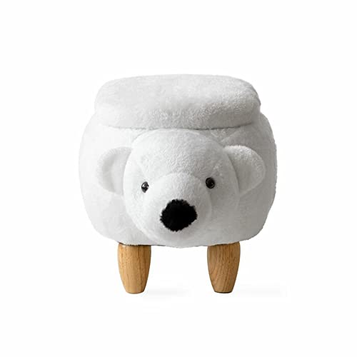 スツール 収納 アニマルスツール アニマルチェア おしゃれ 北欧 かわいい オットマン いす チェア 椅子 動物 ファー 収納スツール 動物スツール 収納付きアニマルスツール (シロクマ)のサムネイル