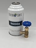Enviro-safe R600a Refrigerant with Tap, 6oz Can, Pharmaceutical Grade 99.7% Pure, for Domestic Refrigerators, Freezers, Dehumidifiers, Commercial Equipment