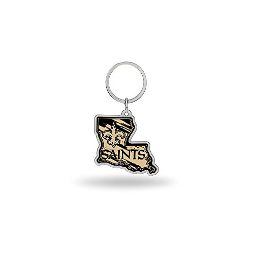Rico Industries NFL Football New Orleans Saints State Shape Keychain