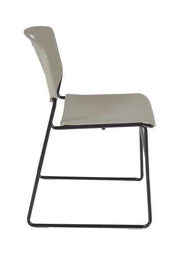 Image of Regency Kobe 84 x 24 in. Mobile T-Base Training Table- Neo Walnut, 2 Zeng Stack Chairs- Grey