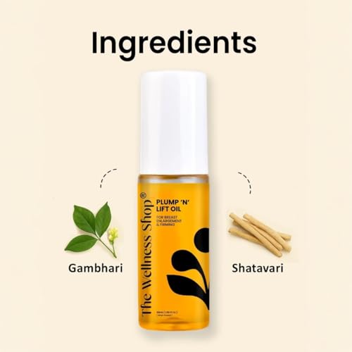 Image of The Wellness Shop Plump N Lift Oil - Firming & Hydrating Body Oil for Youthful-Looking Skin | Tightening & Moisturizing Formula, Supple & Radiant Tone - 50ml Pack