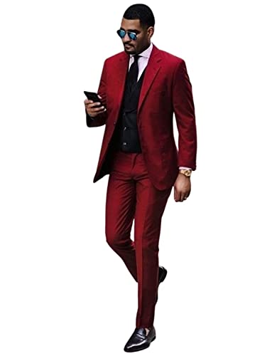 Veste et pantalon bordeaux homme avec gilet pour un style de mariage parfait