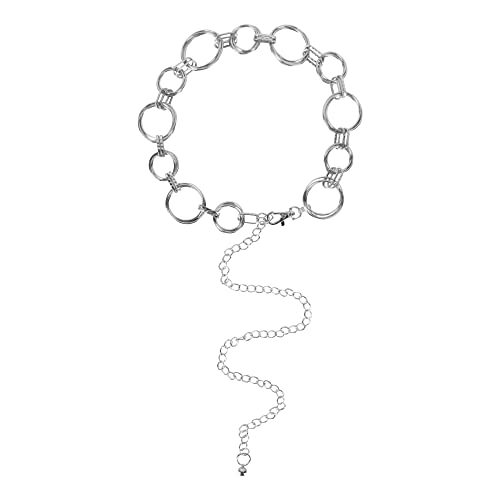 Goclothod Womens Metal Chain Dress Belt Skinny Waist Belt Golden Silver Waistband - Main Image