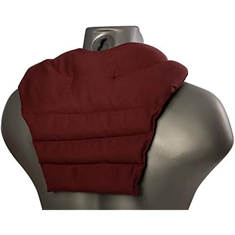 Giraffenland Cojín Cervical Térmico con Parte Dorsale - Burdeos - Almohada Térmica - Saco Térmico de Semillas Cover