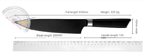 Image of 24x7 eMall Damascus Matt Black Japanese Chef Knife 8 inch Carbon Steel Box