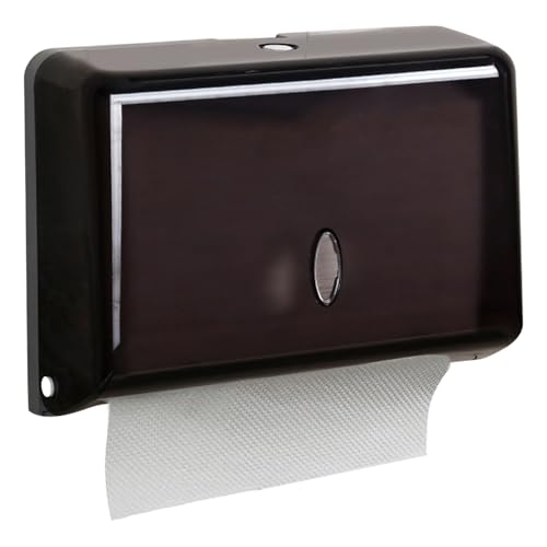 Paper Towel Dispenser, Folded Paper Towel Holder Wall Mount Multifold Napkin Dispenser Folded Towel Holder Commercial Hand Towel Dispenser(Black)