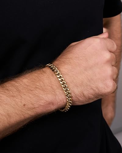 Pulsera Miami Cuban chapada en oro 14k 8.5 pulgadas miniatura 3