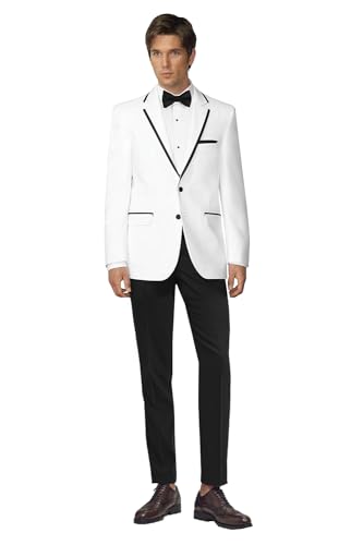 Costume deux boutons ajusté pour homme finitions revers smoking coupe slim chic