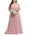 Plus Size Pink Dress Blush Bridesmaid Wedding Guest Formal Dusty Rose Long Chiffon Maxi A Line Curvy Women Dresses 2025