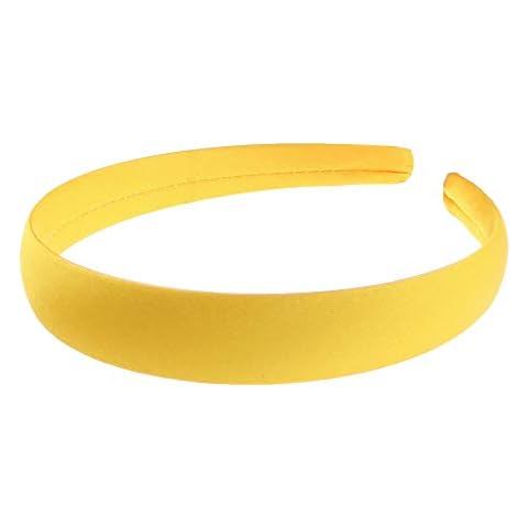 Glamour Girlz Girls School Party Satin Covered 2cm Hair Headband Alice Band (Canary) Cover