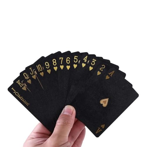 Juego de Naipes Póker Negro con Foil Dorado Impermeable miniatura 4