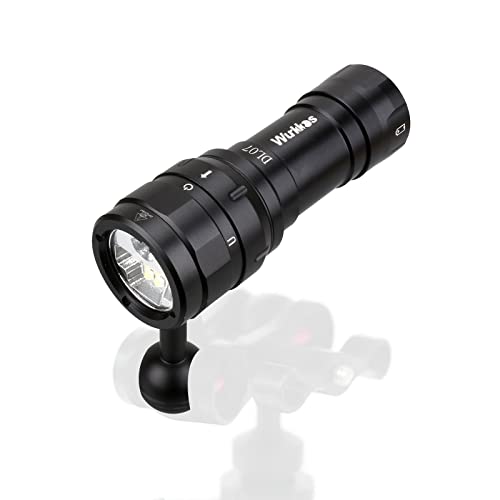 Wurkkos ダイビングライト DL07 LED 懐中電灯 防水 3000LM 超高輝度 水中ライト 写真撮影用の広角/スポット/UV/赤色四種類ライト ダイビング懐中電灯 CreeLED採用 水中100Mまで使用可能 フラッシュライト 魚突き 釣り キャンプ 登山 アウトドア ハンディライト