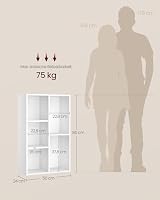 VASAGLE Custos Kollektion - Bücherschrank, Bücherregal, mit 5 Fächern, Büroregal, Würfelregal, Standregal, für Wohnzimmer, Schlafzimmer, Büro, Kinderzimmer, weiß LBC25WT – Ansicht 3