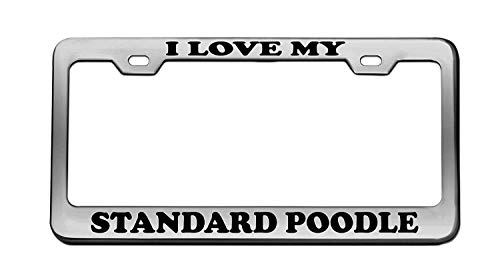 I Love My Standard Poodle Animal Chrome License