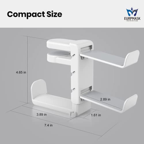 3-in-1 Headset&Controller Holder-Rotatable Gaming Accessories Headphone Holder with Clamp & Detachable Holder for Controller & Cable Organizer, PC Gaming Accessory Controller Headset Stand, White - Image 6