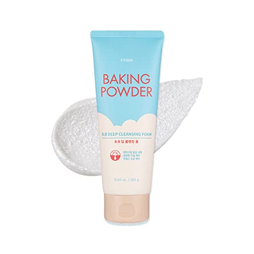 Etude House Backpulver BB Deep Cleansing Foam, 5,4 fl.oz.(160ml) (21AD) | Perfekte Reinigung und Peeling, entfernt Porenschlacken und abgestorbene Hautzellen