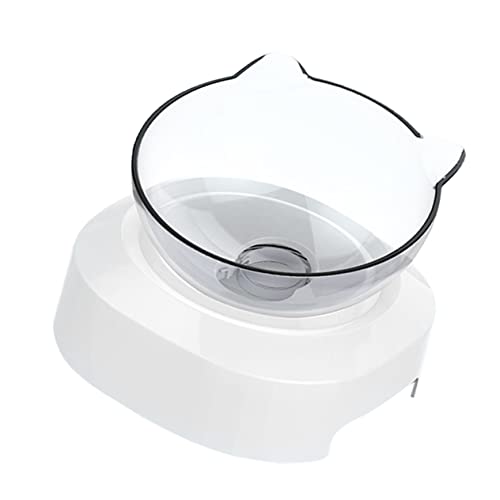 HEMOTON 1Pc Tilted Pet Feeding Bowl Unique Design for Cats Durable Plastic Neck Water Feeder Comfortable Feeding Experience for Pet Supplies