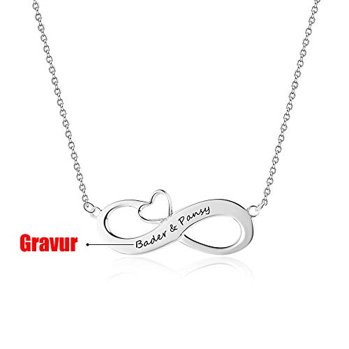 Bo&Pao Collana Infinito con Incisione e Cuore