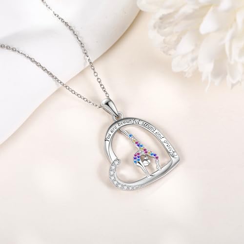 Volleyball/Pickleball/Tennis/Softball/Gymnastics/Cheer/Soccer Necklace Sterling Silver Sport/Gymnastics/Cheer Jewelry Gifts for Sport Gymnast Dancer Lover3
