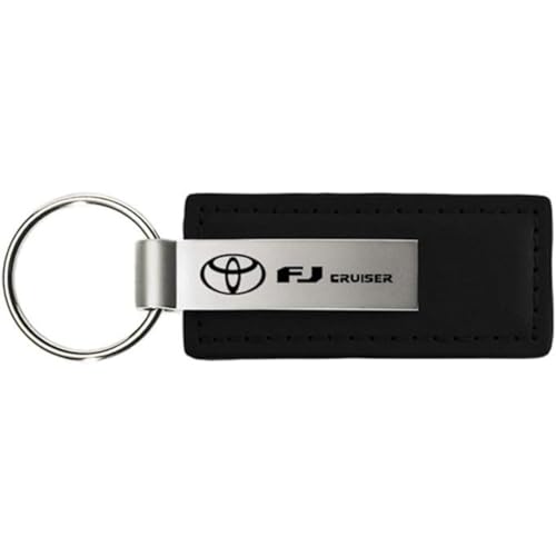 Au-TOMOTIVE GOLD INC. Officially Licensed Black Leather Key Chain for Toyota FJ Cruiser
