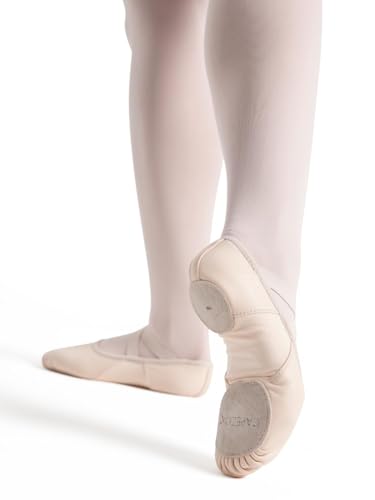 Capezio Hanami Leather Ballet Shoe - Size 8M, Light Pink