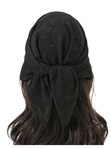 Floerns Women's Sunflower Print Square Scarf Lightweight Hair Bandana Headscarf