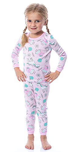 Peppa Pig Toddler Girls' Unicorn 4 Piece Long Sleeve Pajama Set Mix Match3