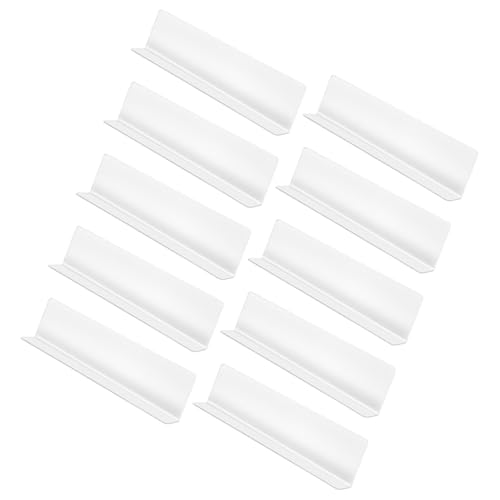 HOOTNEE 10Pcs Clear PVC Shaped Shelf Dividers for Closet and Supermarket Organization Easy Install Clapboard Separators Non Magnetic Sorters for Goods Sorting