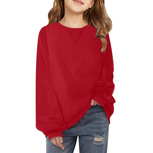 Crewneck Sweatshirt for Girls Fashion Cute Long Sleeve Tops Youth Casual Pullover Oversized Sweater Teen Clothes