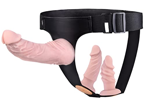 Utimi Strap-On Dildo 3 Removeable Silicone Dildos,Hollow Strap-On Set Dildo Pants,Sm Sex Toys For Men And Women, Female Massage Masturbation Toys Strap On Harness Dildos For Women & Lesbian Couples #TOP6