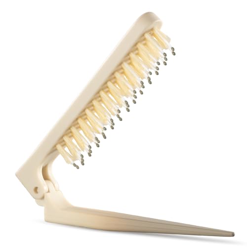 Teasing Brush for Fine Hair Boar Bristle Styling Brush with Rat Tail Pick | Slick Back Brushes for Volume Edge Control and Smoothing Backcombing Comb for Women White