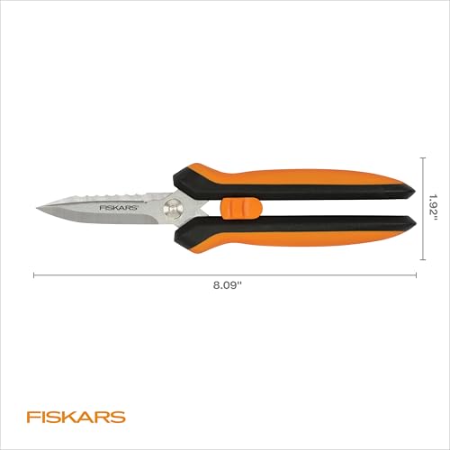 Fiskars Pruning Shears for Gardening, Multipurpose 8" Garden Shears with Sheath and SoftGrip Handle, Great for cutting Nursery Pots, Bags, and Wire - Image 4