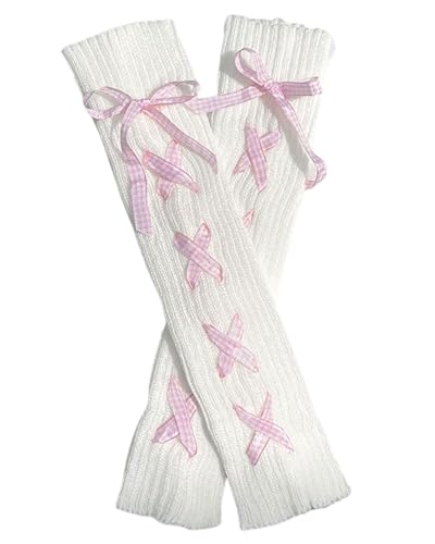 Zeayebsr 1 par Calentadores Piernas Mujer, Calentadores de Piernas Lolita, Harajuku Calentadores Modernos Invernales Gothic Y2K Piernas Calientes de Punto para Mujer，y2k leg warmer