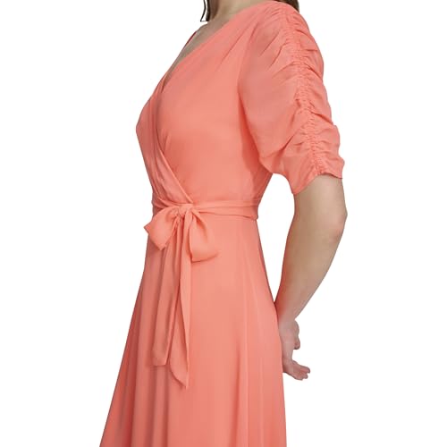 Image of DKNY Women's 3 /4 Sleeve Faux Wrap Dress