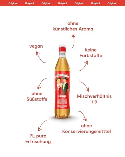 Almdudler Sirup Paket 6 x 700ml: 3 x 700 ml Almdudler Alpenkräuter und 3 x 700 ml Himbeer-Zitrone Getränkesirup - ergibt ca. 7 Liter Limo