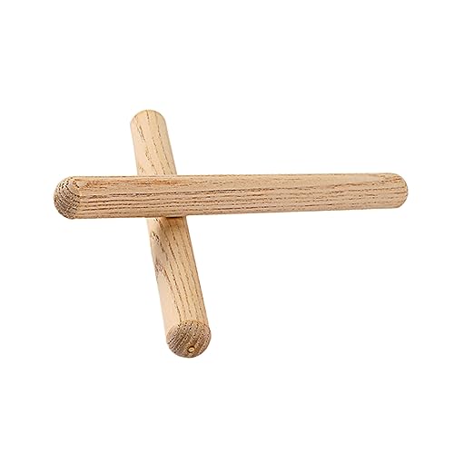 TOGEVAL 2個 ドラム用品 スネアドラム ドラムスティックホルダー バチ打楽器 パーカッションスティック クラーベスティック 子供バチ パーカッションのリズムスティック 竹 Brown