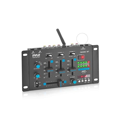 Pyle Wireless DJ Audio Mixer - 3 Channel Bluetooth Compatible DJ Controller Sound Mixer...