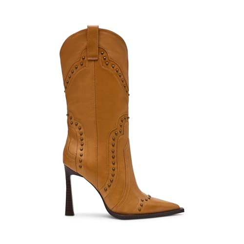 Steve Madden Women's Kylar Western Boot, Cognac Leather, 8.5
