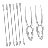OFFSCH 8stücke Teiliges Edelstahl Krabbenwerkzeug-Set Krabben-nadeln Und Krabben-zangen Für Mühelose Zubereitung Von Schalentieren Für Zuhause Und Picknicks Leicht Zu Reinigen