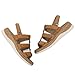 UBFEN Womens Gladiator Flat Sandals Comfortable Walking Orthopedic Arch Support Casual Low Wedge Summer Shoes Brown Size US 8