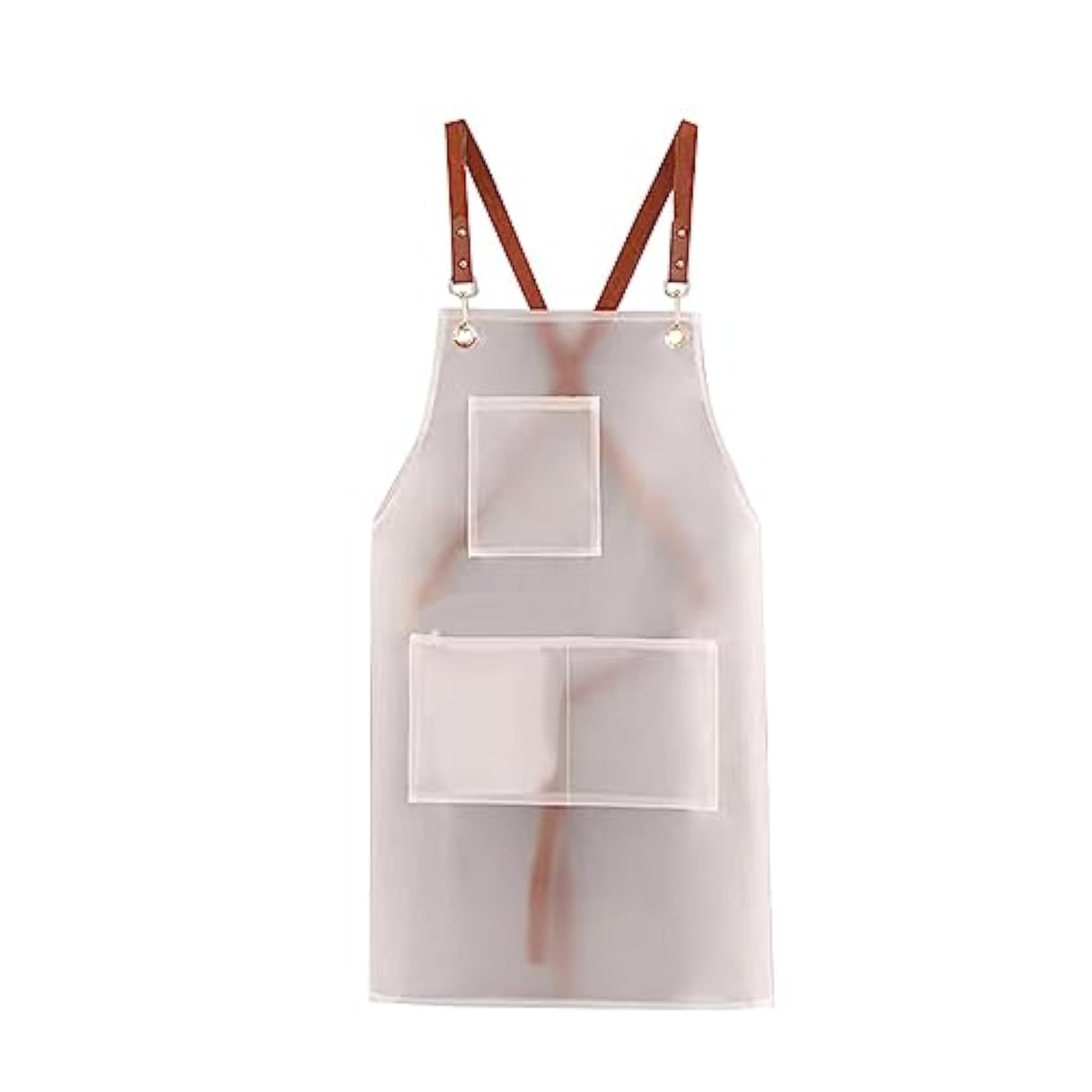 Durable White BBQ Chef Apron with Multi Pockets