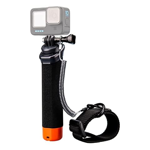 Lammcou Floating Hand Grip Compatible with GoPro, Action Camera Waterproof Handler & Steel Safety Rope & Adjustable Wrist Band for Osmoation Yi & Other Actioncam Watersports Accessory Cover