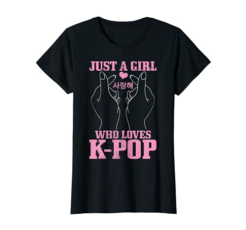 Mujer Just A Girl Who Loves K-Pop Divertido K-Drama Música coreana Camiseta