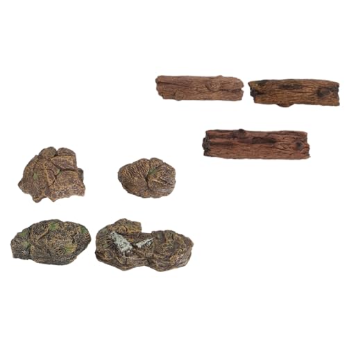 KITANDOVE 7 Piezas Adornos de Piedra Piedras Decorativas Falsas pequeño Artificial arboles Artificiales decoración Jardin Modelo de Escena de plástico de Juguete Mini Paisaje Escena Juguetes